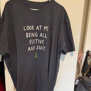 Gray Festive Graphic Tee